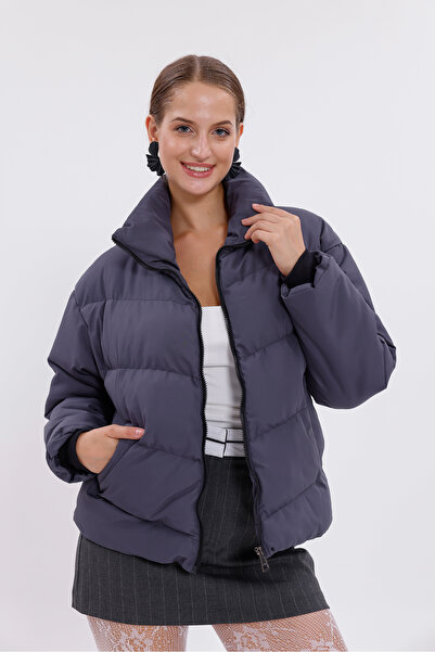 Montland Γυναικείο παλτό με επένδυση από ανθρακί - Όρθιος γιακάς, Αδιάβροχο - Ανθεκτικό στο κρύο