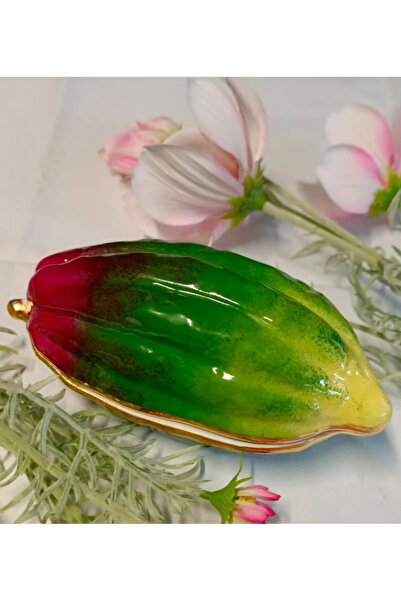 BY.RAYKA PORSELEN El Dekor Cocoa Bean Special Series Porcelain Hand Painting Presentation Plate