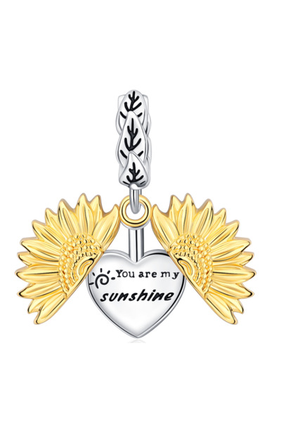 Choice SCZ6231 Original 925 Sterling Silver Sunflower Set Charms Flower Ring Earrings Beads Pendants Fit B