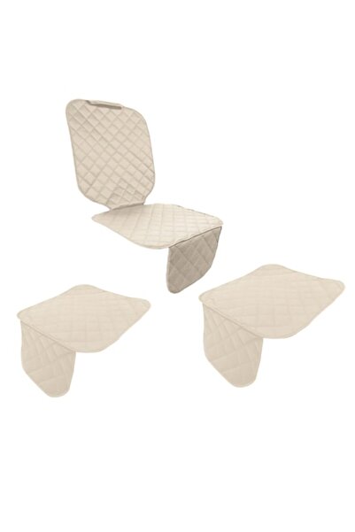 Metru Patrat Set 3 huse de protecție pentru scaune auto, matlasate, universale, crem, impermeabile, lavabile