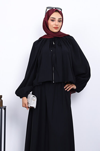 İmajButik Black Jacket Skirted Modal Suit