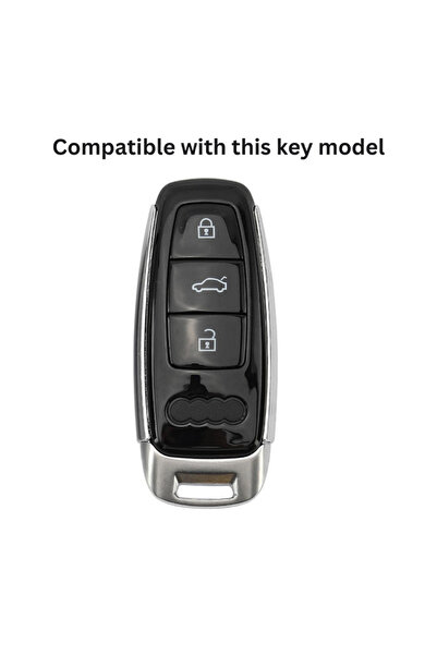 LUVLU Husa premium cheie Audi compatibila A6 C8 A7 A8 Q7 Q8 S-Line RS Allroad, Negru/Auriu