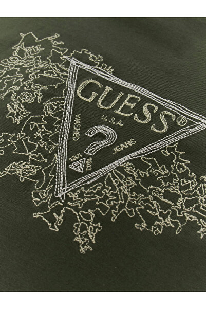 Guess Embroidery Men's Green Regular Fit T-Shirt M5Bi07I3Z14-A81U