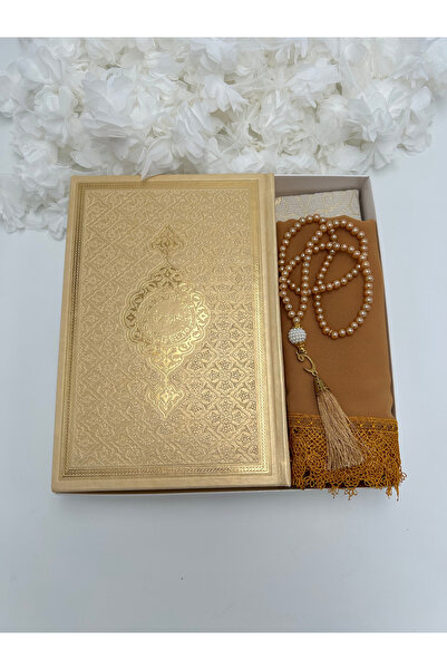 lenagiftworkshop Set cadou de 4 piese: covor de rugăciune, husă, mărgele de r...