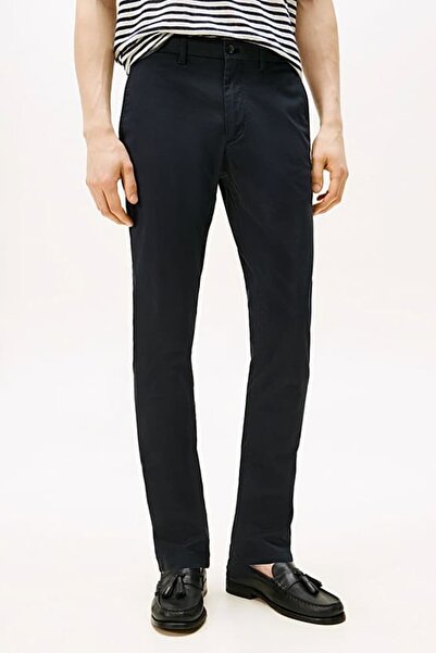 Tommy Hilfiger Erkek Slim Fit Dokulu Bleecker Chino Pantolon - Lacivert