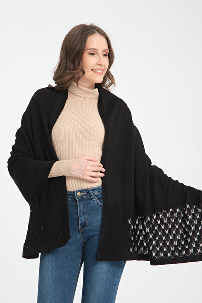 Cebe Ajur Desen Detaylı Triko Omuz Şalı – Zarif Kadın Şal