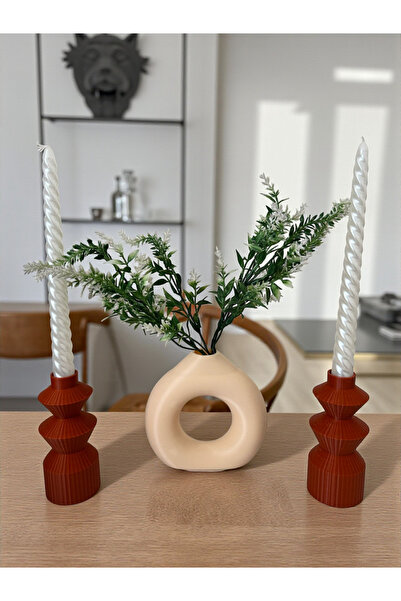 TODEKORA Şamdan ve Vazo Seti – Dekoratif Masa Üstü Aksesuar, Modern Ev & Salo...