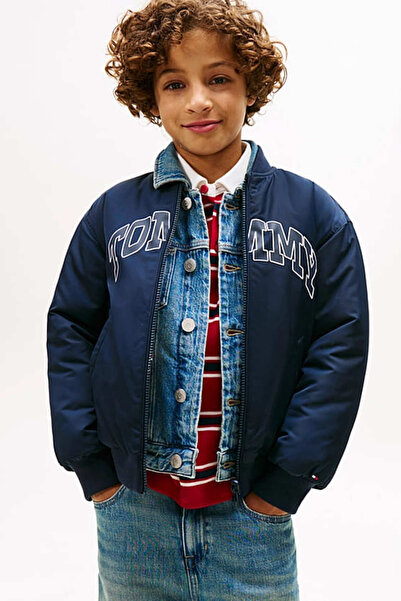 Tommy Hilfiger Erkek Çocuk Regular Fit Çift Taraflı Bomber Ceket - Lacivert