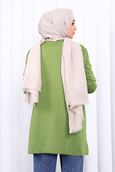 İmajButik Oil Green Shoulder Stone Cold Yarn Knitwear Tunic