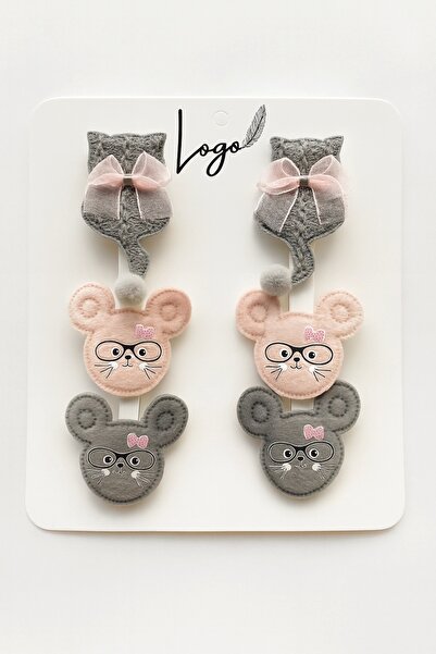 LOGO AKSESUAR Kız Çocuk Çok Renkli Fiyonk Klips Toka Set