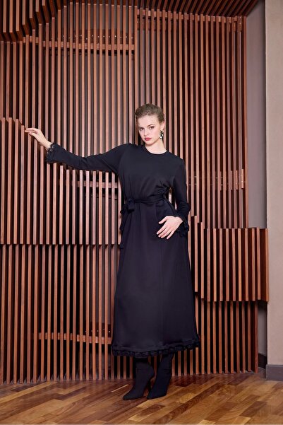 MissWhence Guipure Detailed Dress 38823 Black