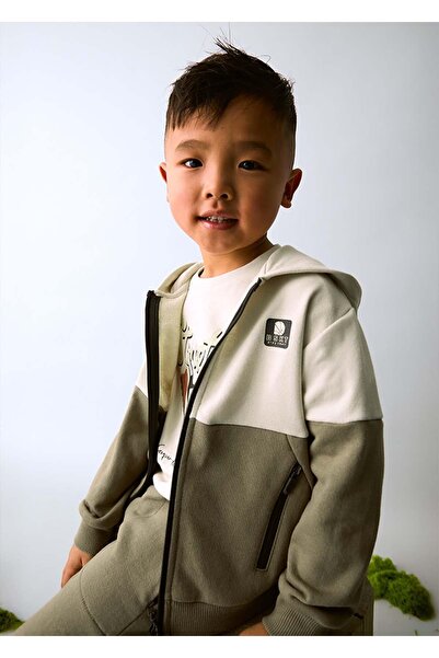 MAYORAL Hanorac cu fermoar pentru băiat de iarnă tricou - bej