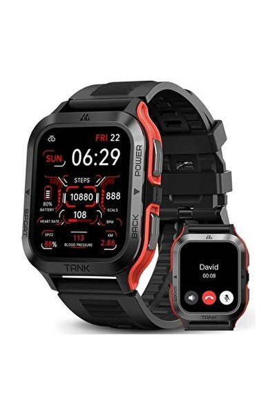 Amaztim Akıllı Saat, 60 Gün Pil Ömrü, Aı Sesli Asistan - Kırmızı