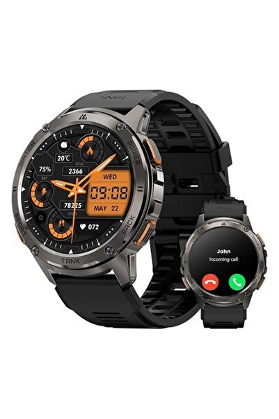 Amaztim Akıllı Saat, 60 Gün Pil Ömrü, Yüzme Dalış, Tam Metal - Siyah