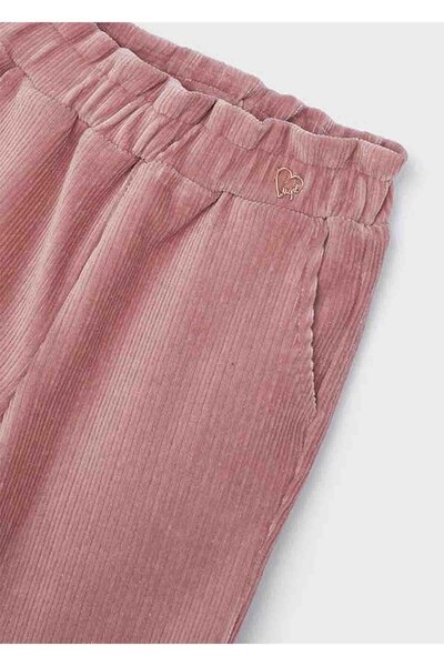 MAYORAL Kışlık Kız Çocuk Bol Kadife Pantolon - Pembe