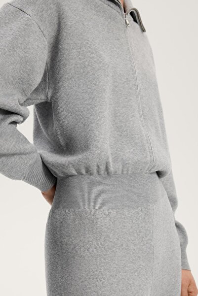 Oysho Uzun Yarım Fermuarlı Örgü Tulum