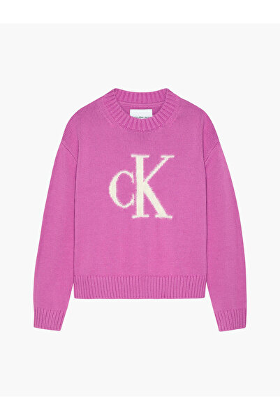 Calvin Klein FLUFFY MONOGRAM SWEA Kadın Pembe Kazak