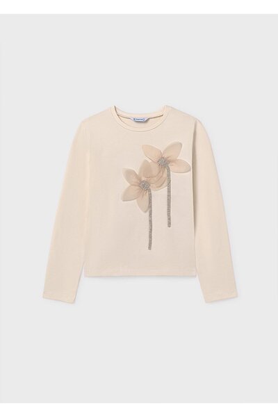 MAYORAL Kışlık Kız Çocuk Uzun Kol Tshirt - Krem