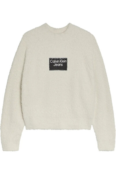 Calvin Klein FLUFFY MOCK NECK SWE Kadın Krem Kazak