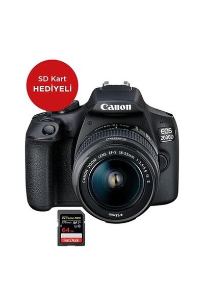Canon EOS 2000D IS Kit Fotoğraf Makinesi (SD Kart Hediyeli) (Canon Eurasia Garantili)