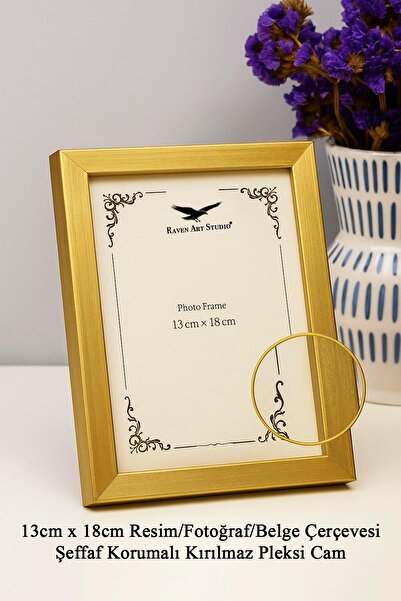 Raven Art Studio Ermitaj 13cm x 18cm Resim Fotoğraf Belge Poster Evrak Çerçevesi Korumalı Kırılmaz Pleksi Cam