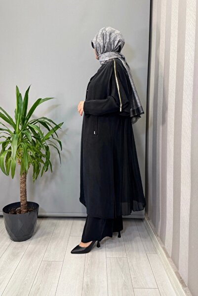 MISS DALIDA Shoulder Zipper Detailed Jacket Black T25Y-8001