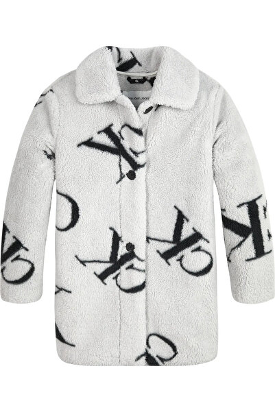 Calvin Klein MONOGRAM AOP TEDDY C Kadın Beyaz Mont