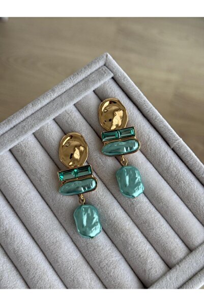 İREM YILDIZ Stainless Steel Gold Pearl Earrings