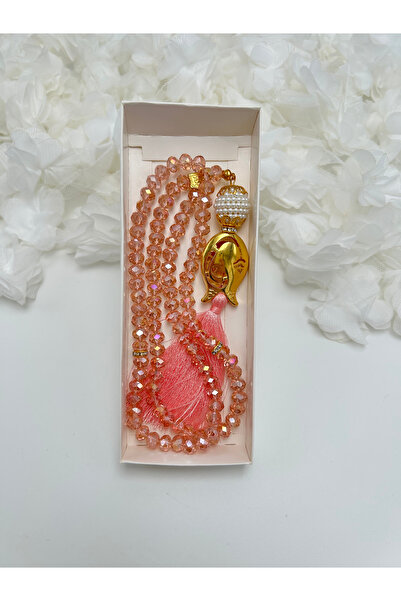 lenagiftworkshop PEMBE Çeyizlik Hediyelik Kutulu Kristal Tesbih ( Hac - Umre ...