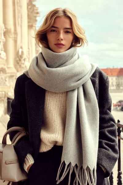 LAGRANZE Women's Soft Textured Loose Scarf Shawl