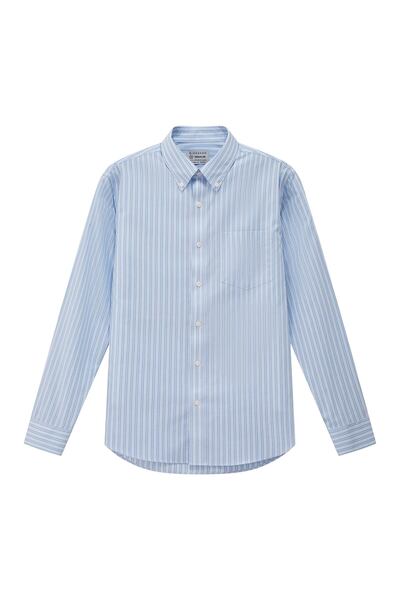Giordano Men's Wrinkle-Free Long Sleeve Cotton Oxford Shirt