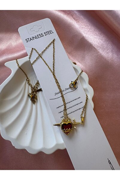 stainless steell KALP MODEL KILIÇLI 316 L ÇELİK KOLYE