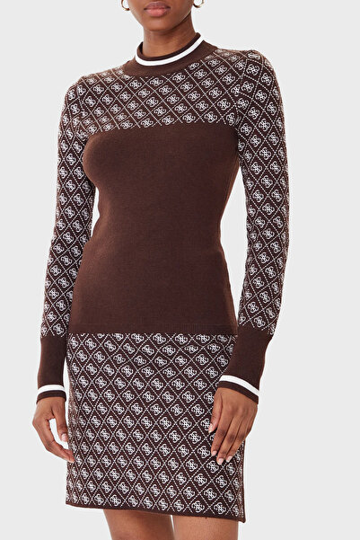 Guess Mock 4G Logolu Slim Fit Yarım Balıkçı Yaka Kazak W5BR24Z3JD2 KAZAK W5BR24 Z3JD2 FNHT