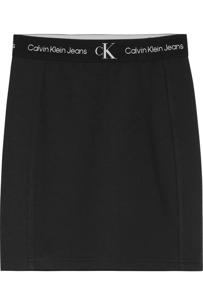Calvin Klein PUNTO TAPE SKIRT Kadın Siyah Etek