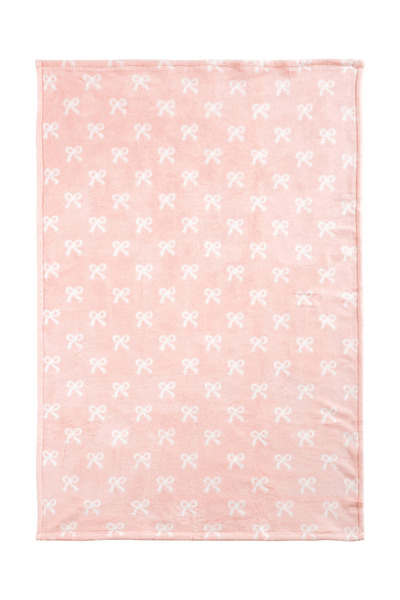LC Waikiki Lcw Home Pink Bow Printed Tv Blanket 100X150 cm