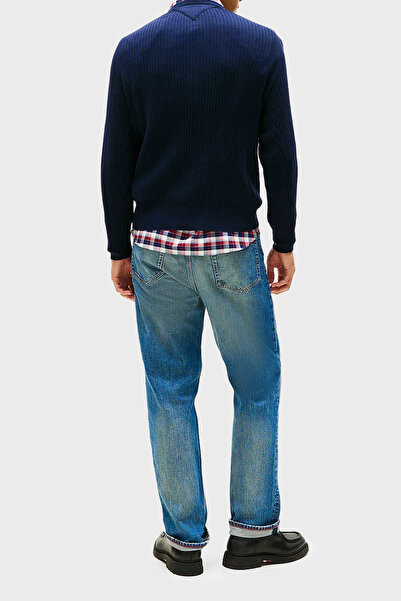 Tommy Hilfiger Pamuk ve Kaşmir Karışımlı Regular Fit Bisiklet Yaka Kazak Erkek KAZAK MW0MW40449 DW5