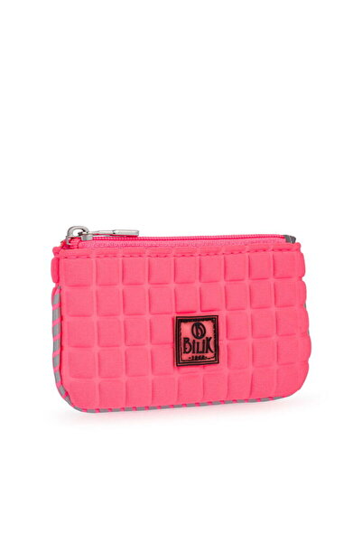 Bilik Deri Scuba Coin Purse Pink Women's Wallet Zi̇p