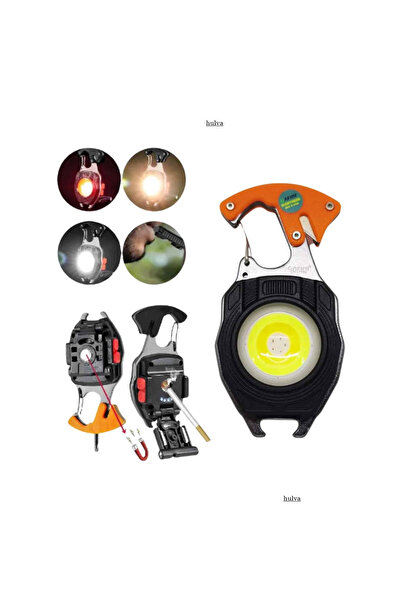 HULVA Çok Amaçlı Mini Şarjlı Led Anahtarlık Çakmak Hem Mıknatıslı Hemde Askılıklı Tasarımıyla Kulanışlı