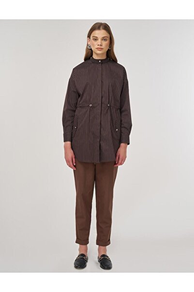 Kayra Hakim Yaka Cotton Tunic Dark