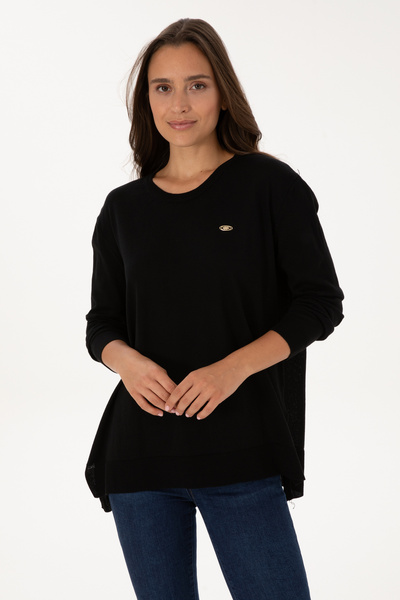 U.S. Polo Assn. Women's Black Crew Neck Basic Sweater 50307735-Vr046