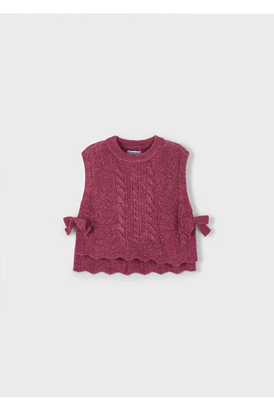 MAYORAL Winter Girl's Knit Vest - Cherry