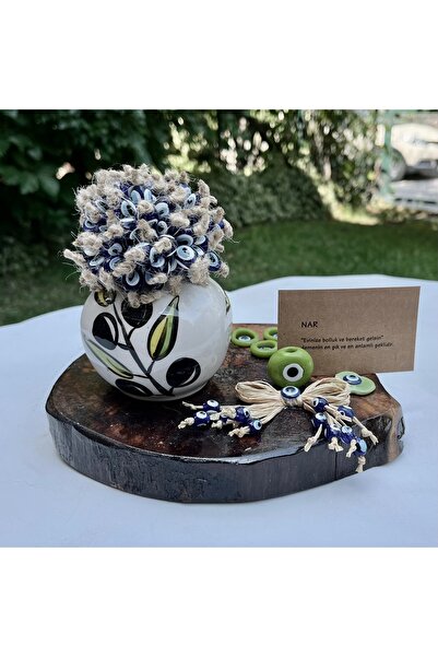 Zeytin Dekorlu 41 Nazarlı Kartvizitlik,