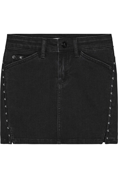 Calvin Klein STRAIGHT SKIRT WASHE Kadın Antrasit Etek