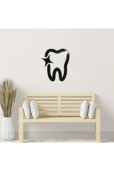 Slasa Wall Sticker Decorative Black Tooth Shape by