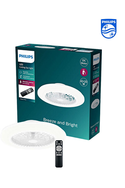 Philips Amigo Fanlı Tavan Lambası (42W Vantilatör + 20 W Aydınlatma Gücü) Simli Tasarım