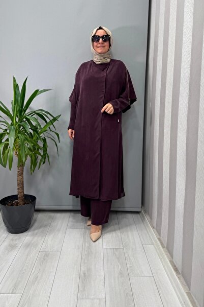 MISS DALIDA Shoulder Zipper Detailed Jacket Burgundy T25Y-8001