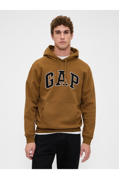 GAP Erkek Açık Kahverengi Logo Vintage Sweatshirt