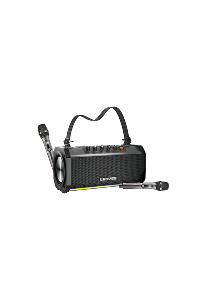 Lenyes S863 RGB Led Işıklı Mikrofonlu TWS Bluetooth Speaker Hoparlör v5.3 Siyah