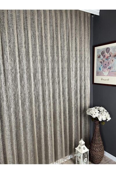 Yıldızan Depo Taç Buz Kırığı Seyrek Pile Tül Tek Kanat BZKRGSEYREKPİLE, Bej, ...