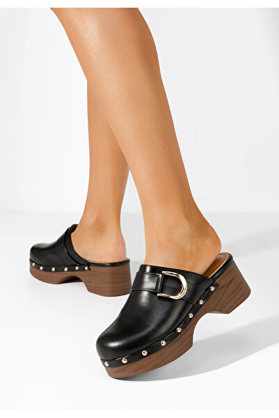 B T Shoes Černé dámské dřeváky Radhika